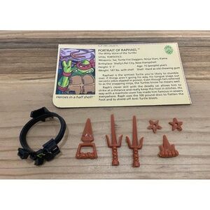 Teenage Mutant Ninja Turtles TMNT 1990 Playmates Raphael card & accessories